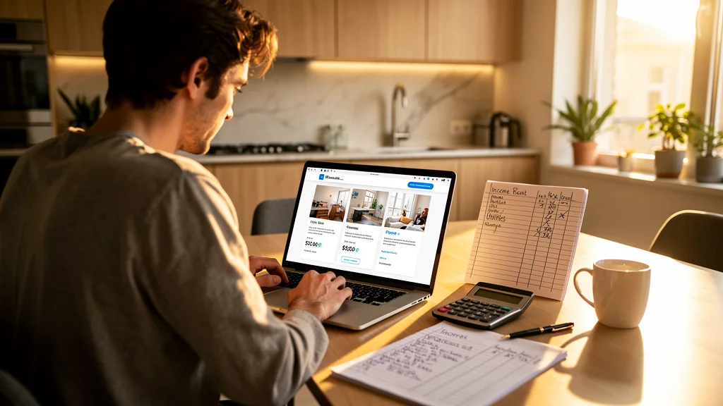 Calculator and budget notes on a desk