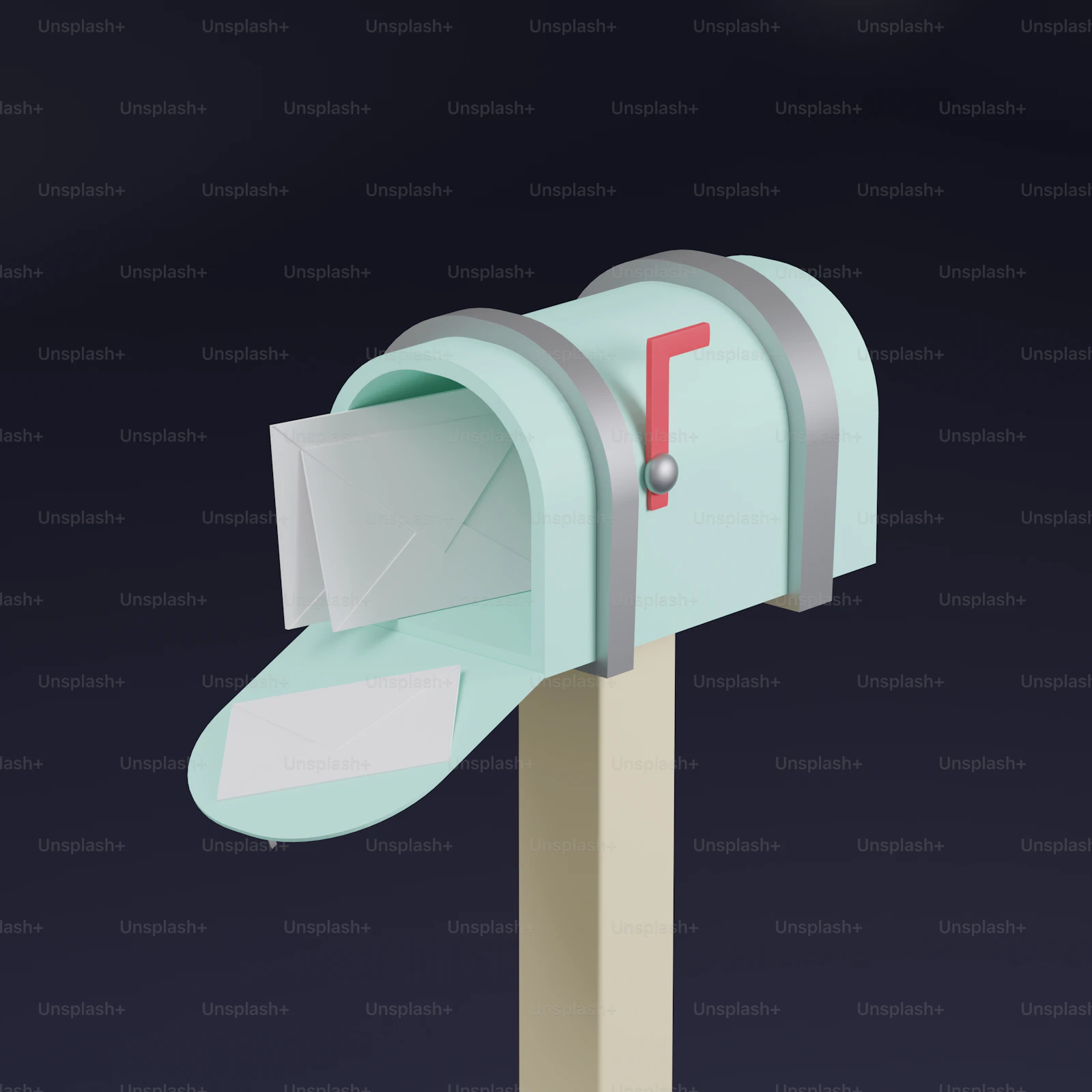 Mailbox with an envelope and keys nearby