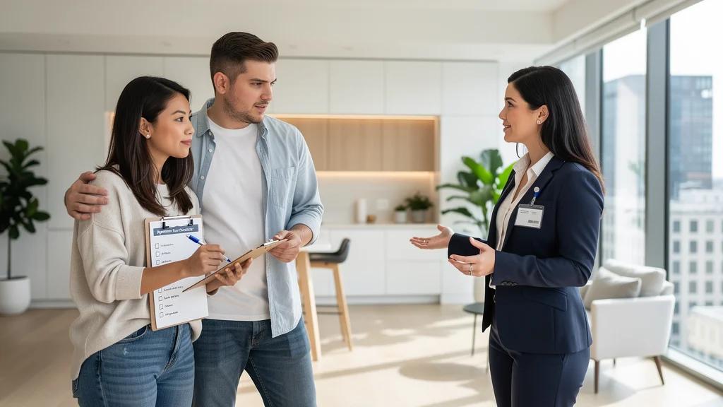 Bright apartment living room during a tour