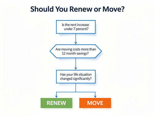 Comparison infographic showing the cost difference between renewing a lease and moving out