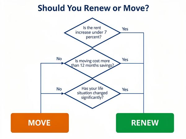 Decision flowchart for deciding whether to renew your lease or move out